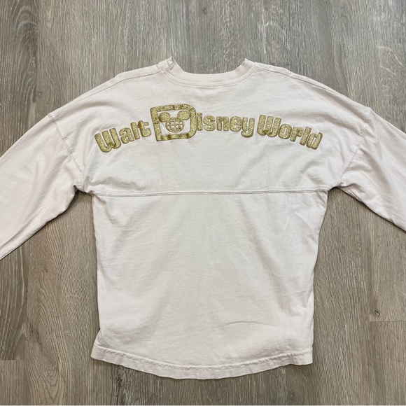 DISNEY Spirit Jersey - Pink Gold Glitter Girls Size Large - Picture 1 of 11